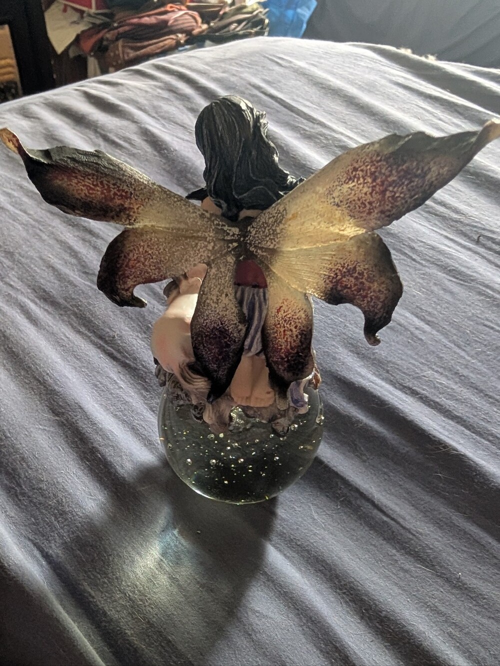 Enchanted Fairy & Baby Unicorn Figurine on Crystal Orb Base - Picture 7 of 9